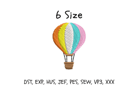 Air Balloon Embroidery Design