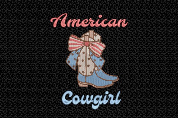 American Cowgirl Boots Embroidery Design