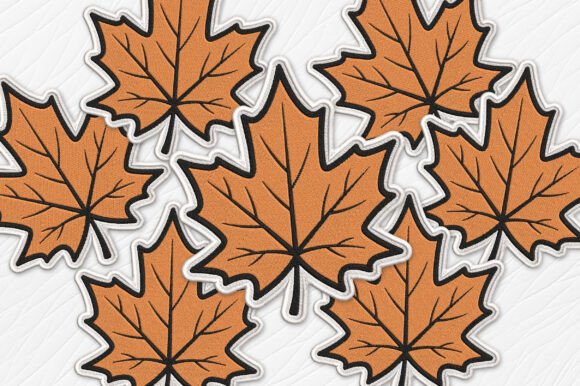Autumn Foliage Patches Embroidery Design