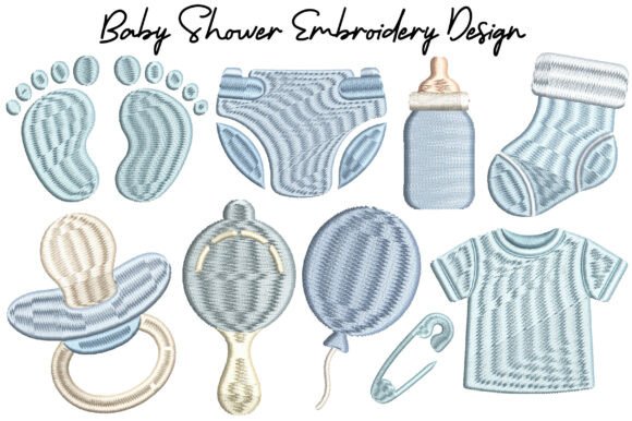 Baby Shower Embroidery Design Bundle
