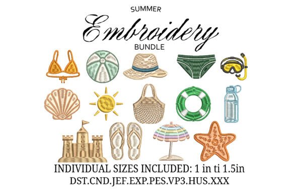 Beach Pool Summer Mini Embroidery Set