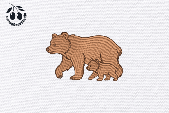 Bear Family Embroidery Design