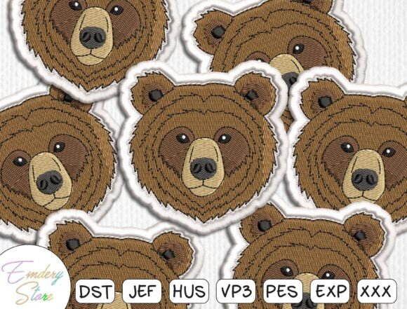 Bear Patch Embroidery Design