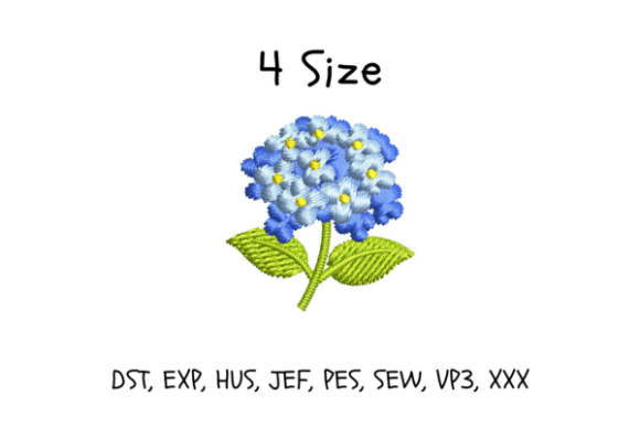 Blue Hydrangea Embroidery Design