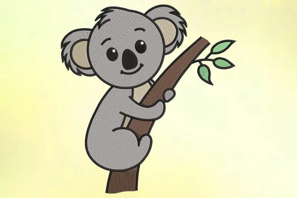 Climbing Koala Embroidery Design
