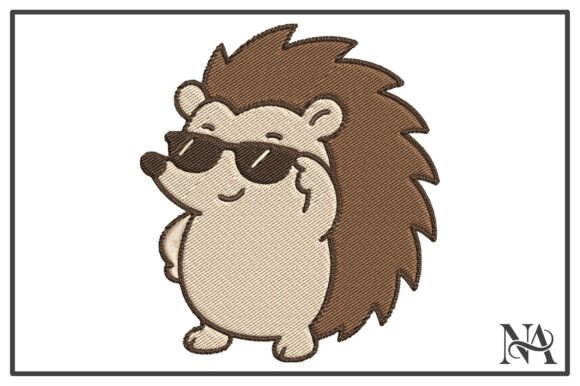 Cool Hedgehog Sunglasses Embroidery