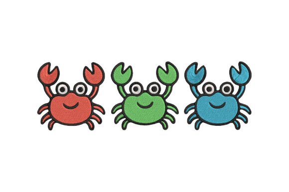 Cute Crab Embroidery Design