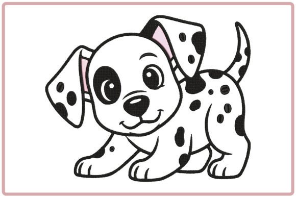 Cute Dalmatian Puppy Embroidery Design