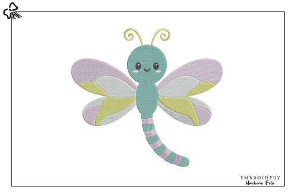 Cute Dragonfly Embroidery Design