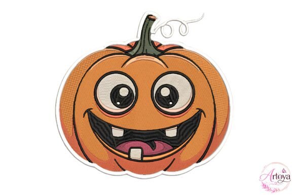 Cute Halloween Pumpkin Embroidery Design