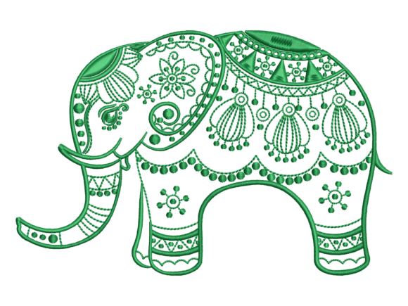 Ethnic Elephant Embroidery Design