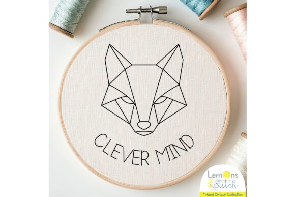 Fox Geo “Clever Mind” - Hand Embroidery