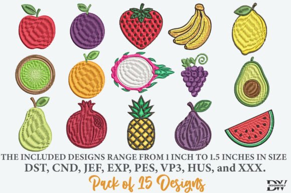 Fruits Embroidery Design