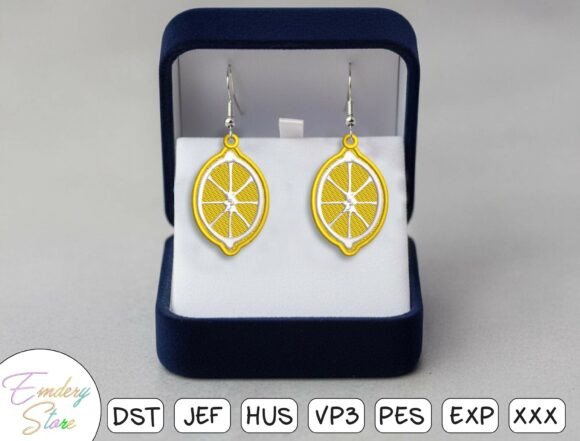 Lemon Earrings Embroidery Design