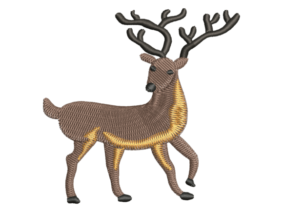 Minimal Stag Embroidery Design
