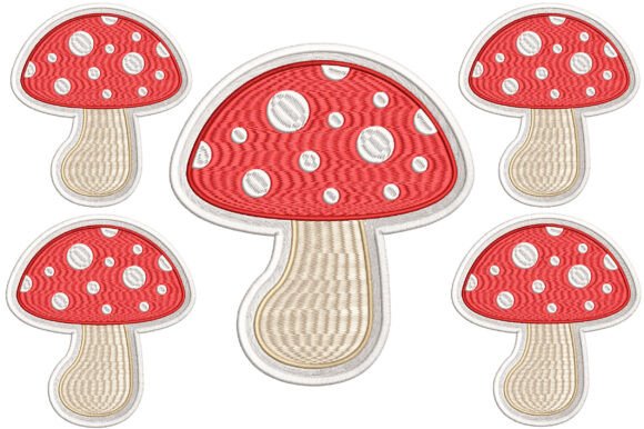 Mushroom Patches Embroidery Design