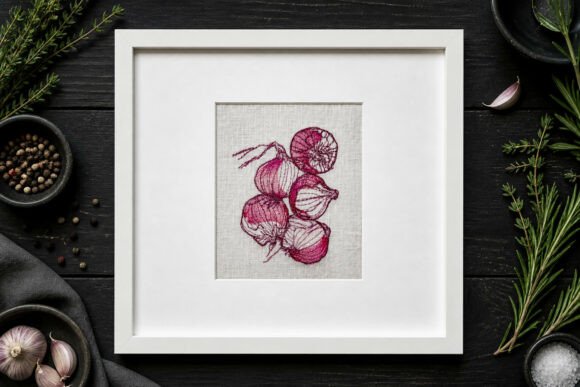 Onion Machine Embroidery Design One-line