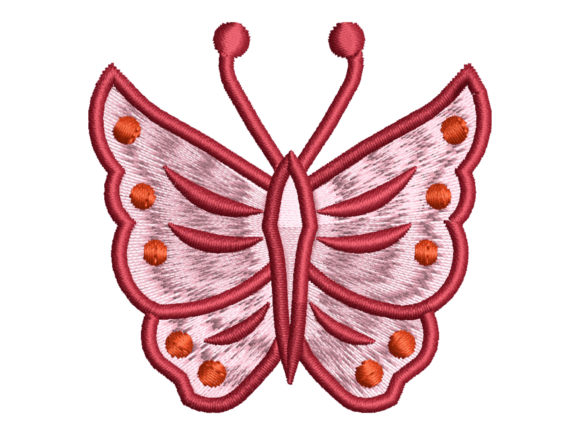 Pink Butterfly Embroidery Design