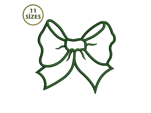 Ribbon Bow Applique Embroidery Design