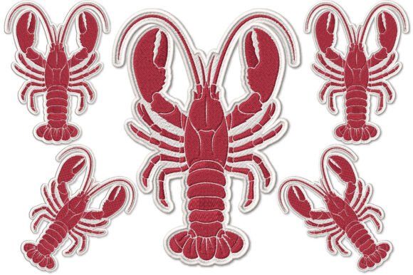 Seafood Patch Embroidery Design