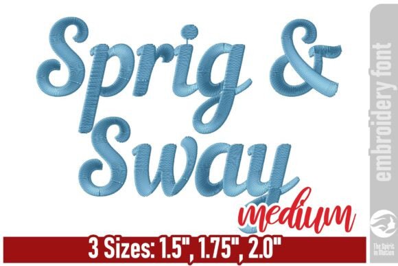 Sprig Sway Script Embroidery Font - M