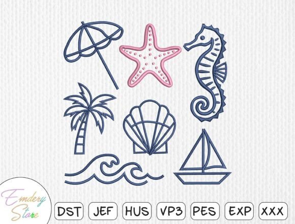 Summer Machine Embroidery Files Set