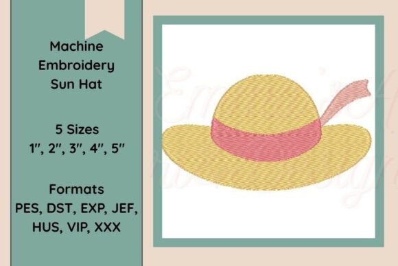 Sun Hat Machine Embroidery Design
