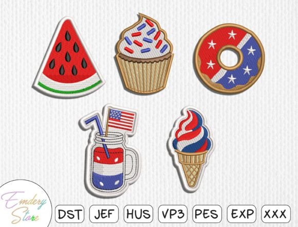 USA Independence Day Embroidery Files
