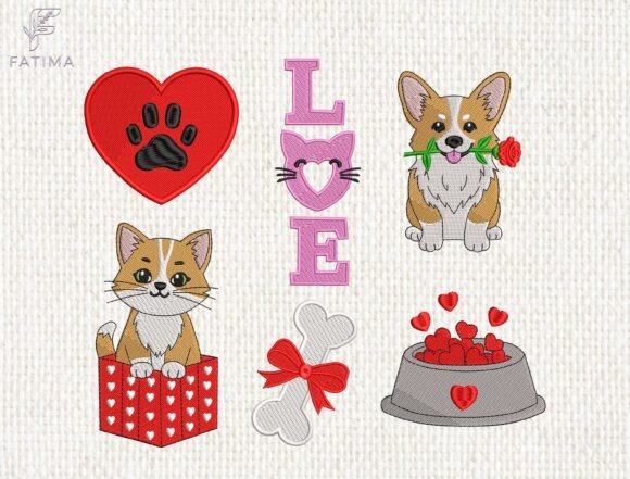 Valentine Patch Embroidery Design Set