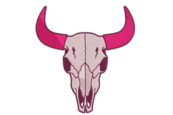 Western Skull Embroidery Design